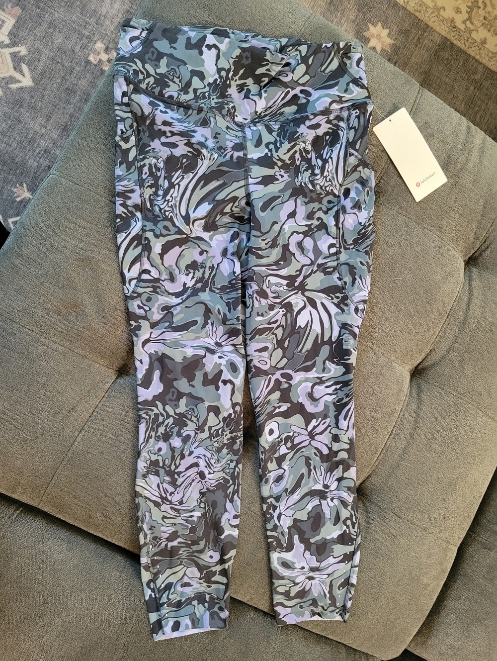 lululemon athletica Purple and Black Fast and Free HR Tight 25"